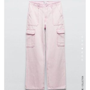 BRAND NEW WITH TAGS Zara pink striped cargos